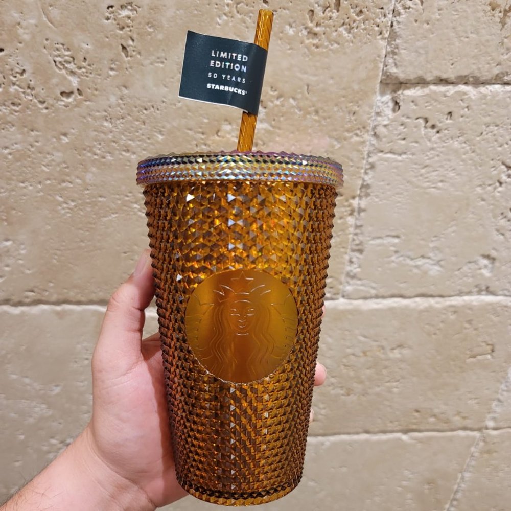 Starbucks Studded Tumbler Copper 50th Anniversary 16oz Iridescent Limited 2021
